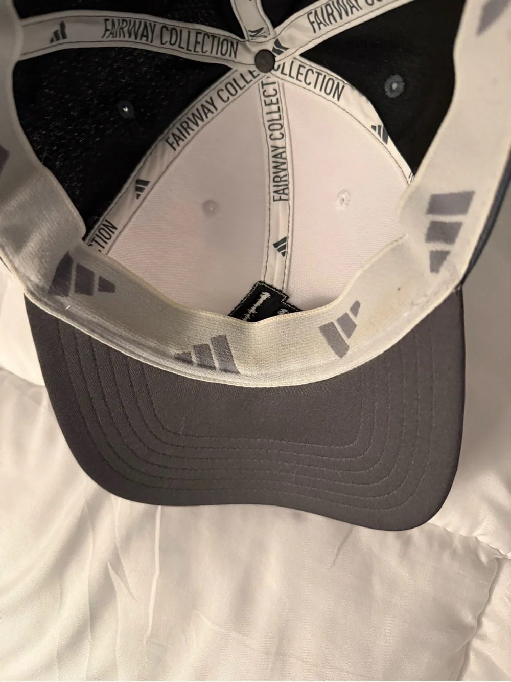 Adidas White and Gray Logo Structured Baseball Hat